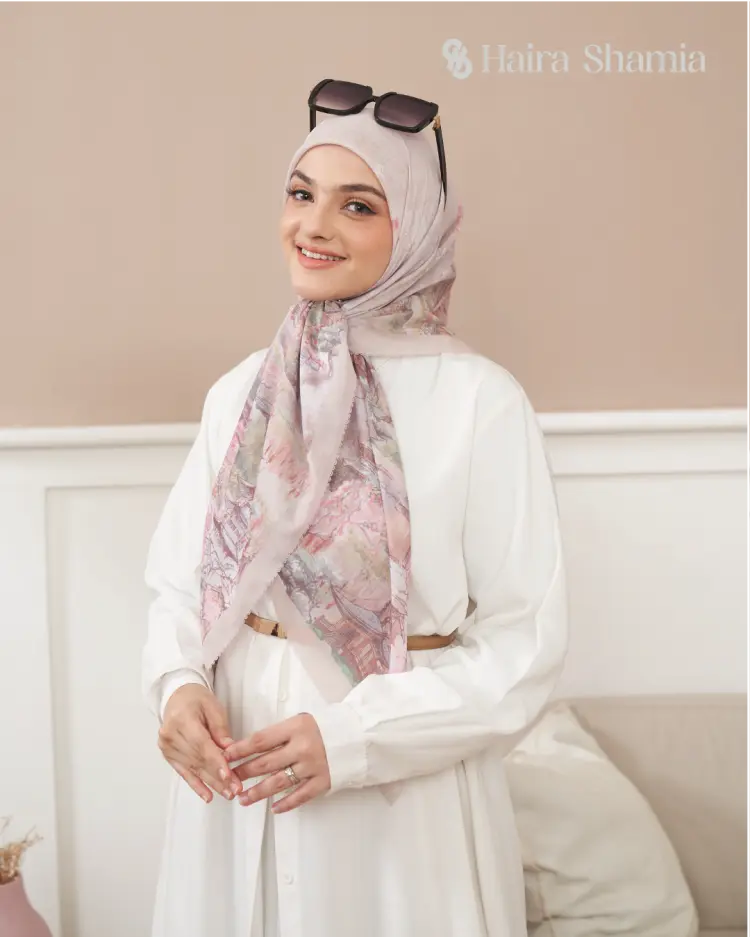 Haira Shamia Kyoto series - Milk Tea Hijab Scarf