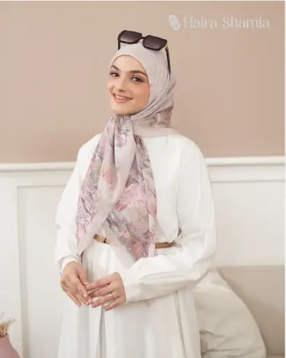 Haira Shamia Kyoto series - Milk Tea Hijab Scarf